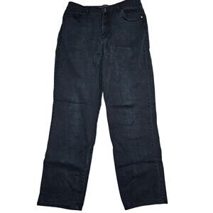 Gloria Vanderbilt Amanda Jeans Size 16 Black Classic High Rise Stretch AS SHOWN